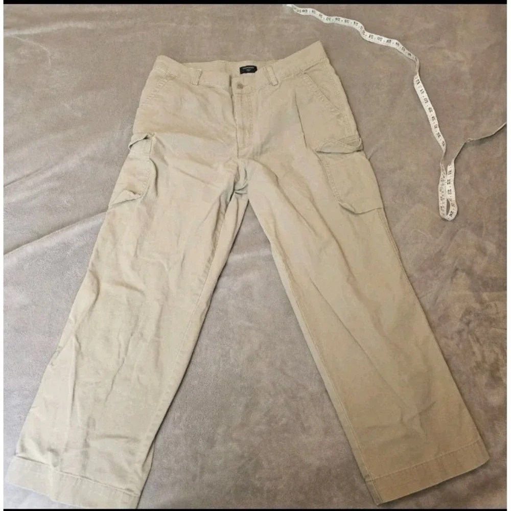 Vintage Dockers Khaki Cargo Pants Baggy Loose Fit Y2K‎ 90s Streetwear 36x30